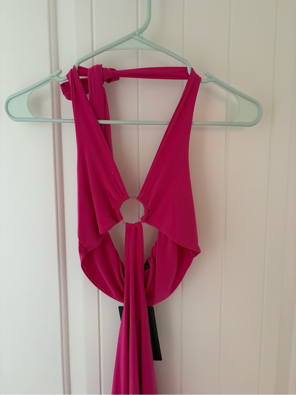PrettyLittleThing Hot Pink Ring-Front Dress